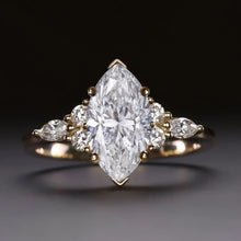 1,74 CARAT MARQUISE SHAPE DIAMOND ENGAGEMENT RING CERTIFIED  MOISSNITE  NATURAL 14k YELLOW GOLD