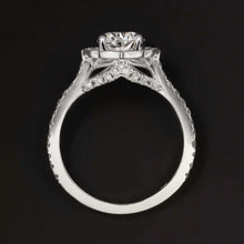 1.2 CARAT LAB CREATED DIAMOND ENGAGEMENT RING VINTAGE STYLE HALO 14k WHITE GOLD