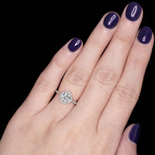 1.2 CARAT LAB CREATED DIAMOND ENGAGEMENT RING VINTAGE STYLE HALO 14k WHITE GOLD