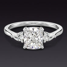 1.80 CTCUSHION SHAPE DIAMOND ENGAGEMENT RING GIA CERTIFIED H SI1 3 STONE PLATINUM